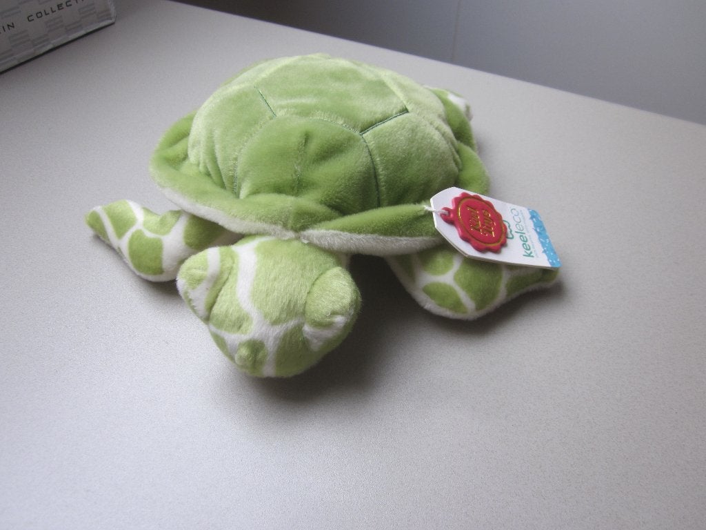 Keel Toys Keeleco superzacht groen-roomwit pluche schildpad, Overige merken, Overige karakters, Overige typen, Nieuw