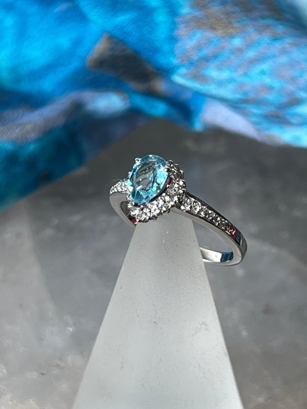 Topaas Swiss blue beschermt geluk welvaart succes eyecatcher, Sieraden, Tassen en Uiterlijk, Ringen, Blauw, Nieuw, Ophalen of Verzenden