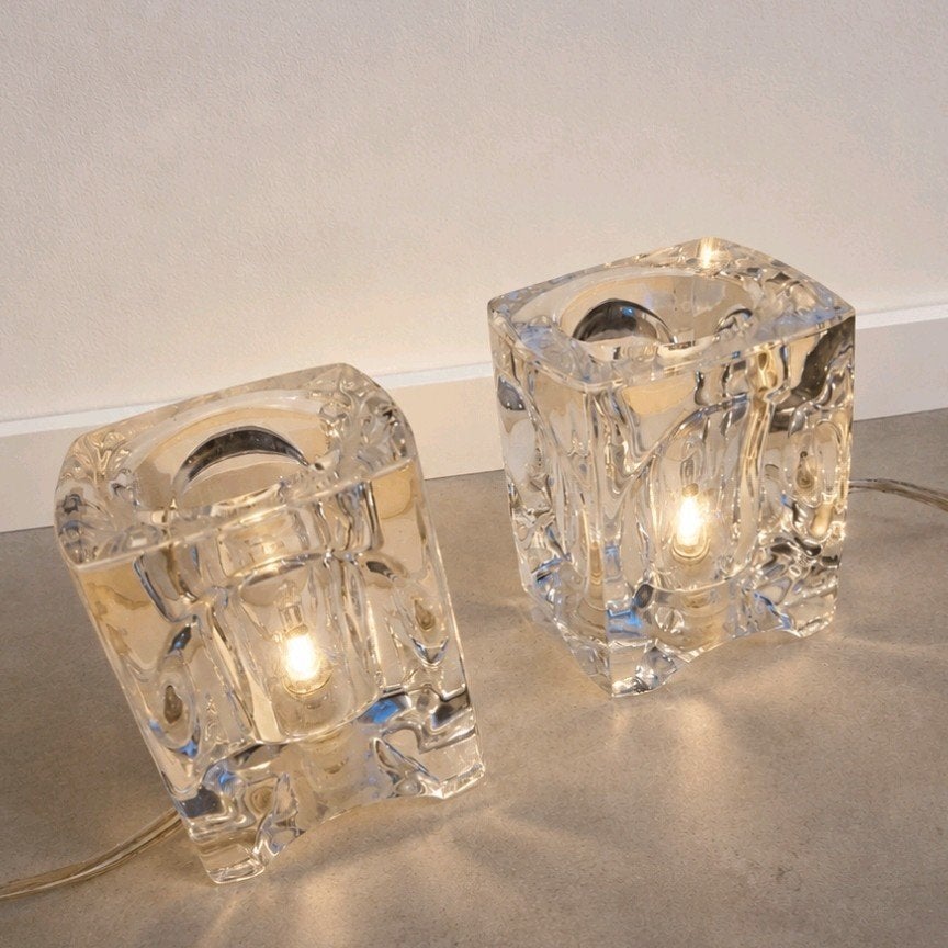 Vintage VAN DE HEG Ice Cube lampen – set van 2, Ophalen of Verzenden