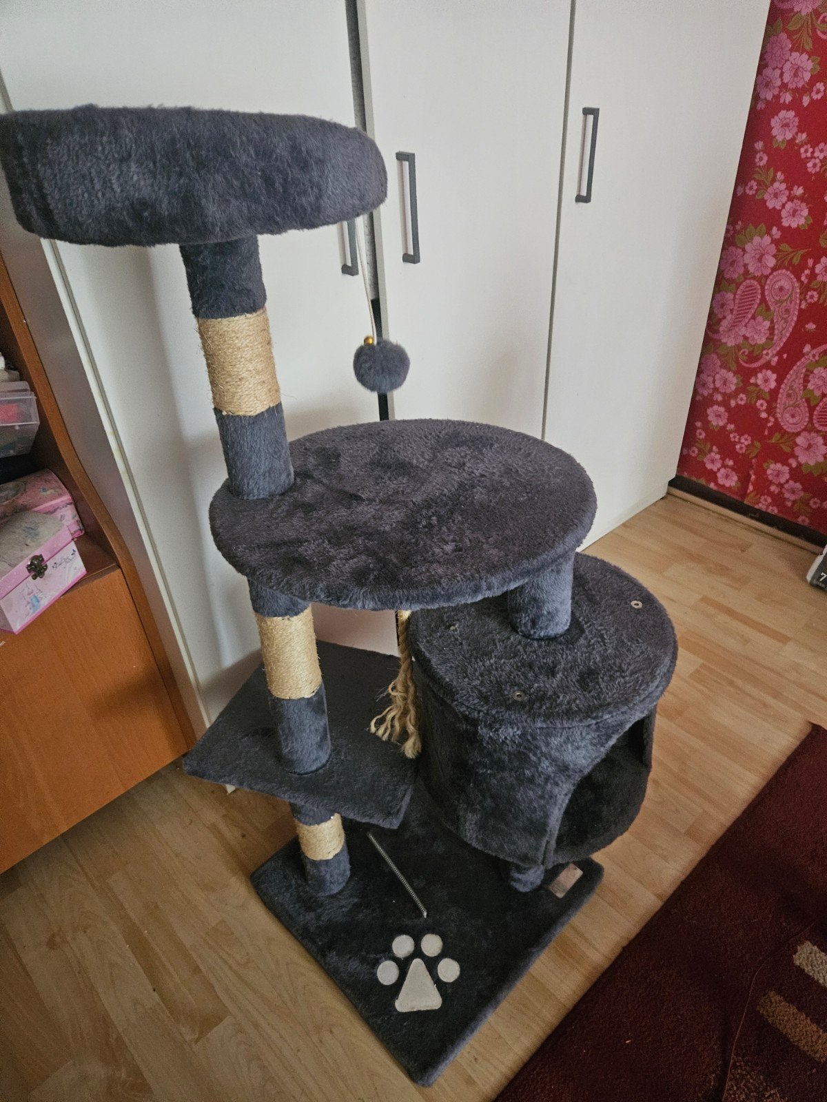 Kattentoren / krabpaal + speeltje, Ophalen, Gebruikt, Krabpaal