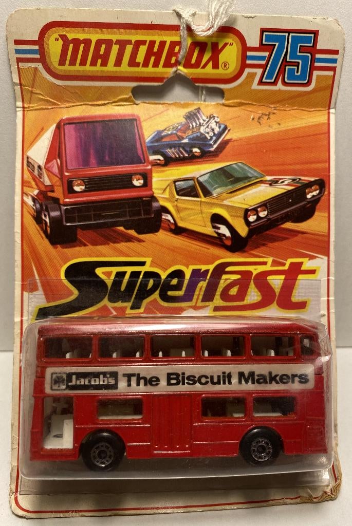 Matchbox 17F-40 Atlantean JACOB'S rood, Ophalen of Verzenden, Zo goed als nieuw, Bus of Vrachtwagen