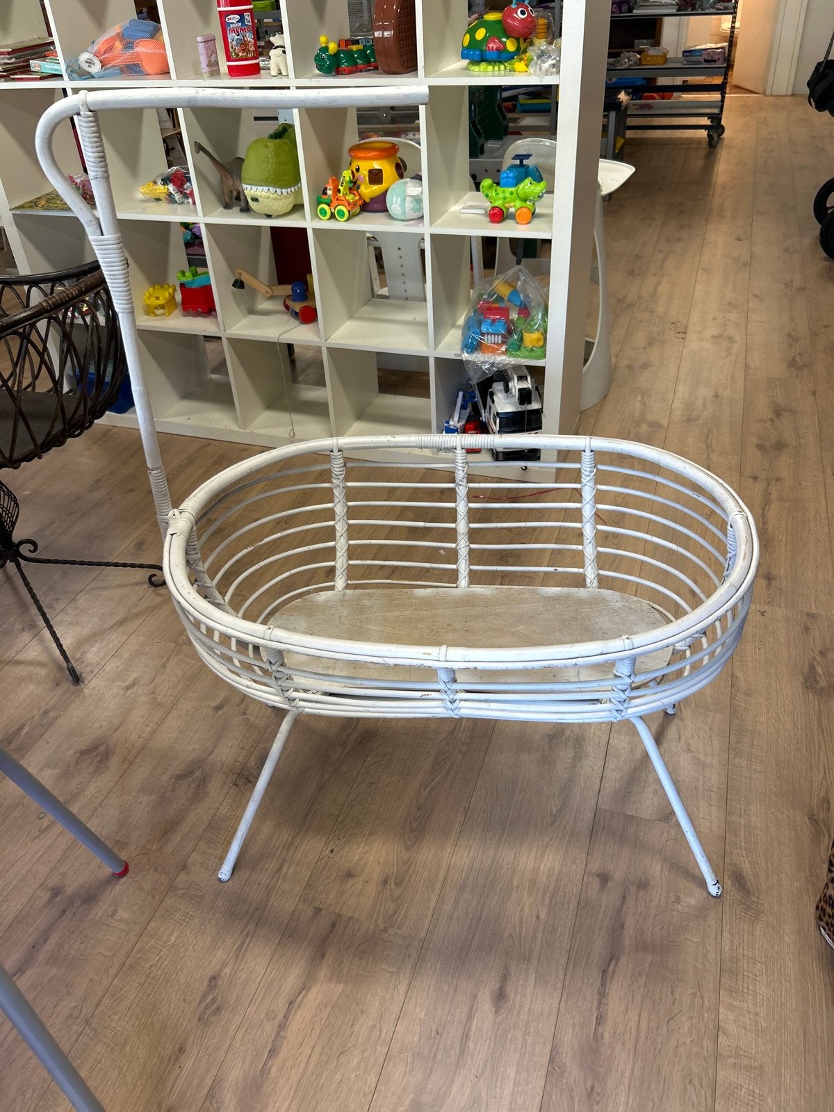 Witte bamboe wieg zonder bekleding, Ophalen, Gebruikt, Wieg, Nb