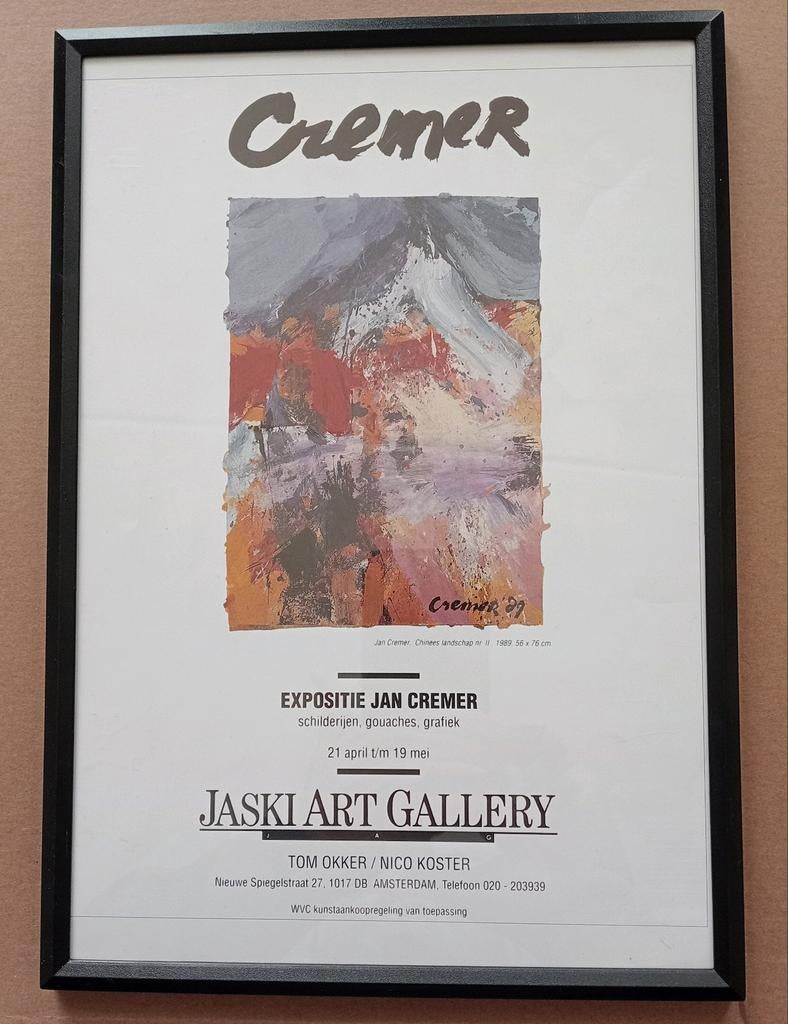 Jan Cremer affiche Jaski Galerie, Ophalen of Verzenden, 1980 tot heden, Knipsel(s)