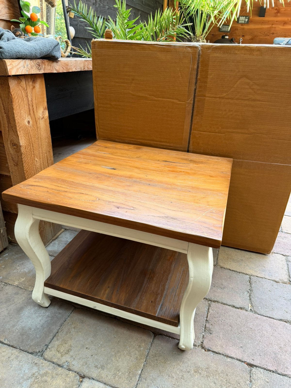Landelijke salontafel, Huis en Inrichting, Tafels | Salontafels, Ophalen, 100 tot 150 cm, 50 tot 100 cm, Zo goed als nieuw
