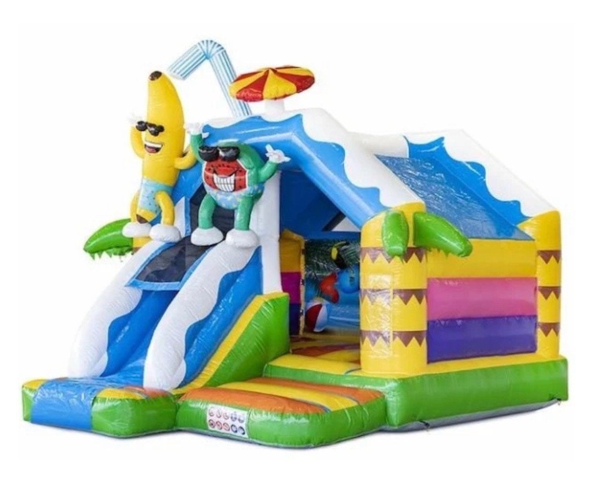 Tropical Beach Met Glijbaan €114,99 Per Dag, Hobby en Vrije tijd, Ophalen, Zo goed als nieuw, Overige