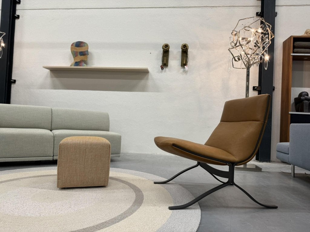 Nieuw Eyye Juno Fauteuil Loxton Bruin leer design Stoel, Gompenstraat 15, Ophalen of Verzenden, Eyye Montis Leolux Pode Gelderland Artifort Rolf Benz