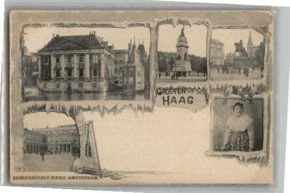 Den Haag 5 afb pr. Wilhelminazegel st 1898 Kunstanstalt Herz, Verzamelen, Ansichtkaarten | Nederland, Ophalen of Verzenden, Voor 1920