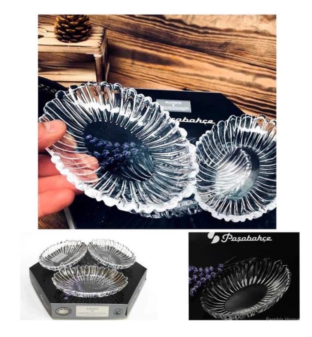 Paşabahçe Aurora Ovale Serveerschalen - Set van 3, Huis en Inrichting, Woonaccessoires | Schalen en Manden, Schaal, Nieuw, Ophalen of Verzenden