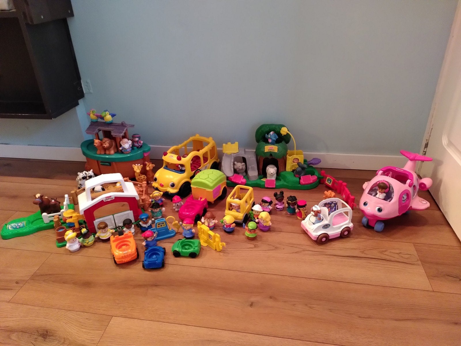 Grote Little People collectie: voertuigen, dieren, figuren, Ophalen, Gebruikt, Speelset, Met licht