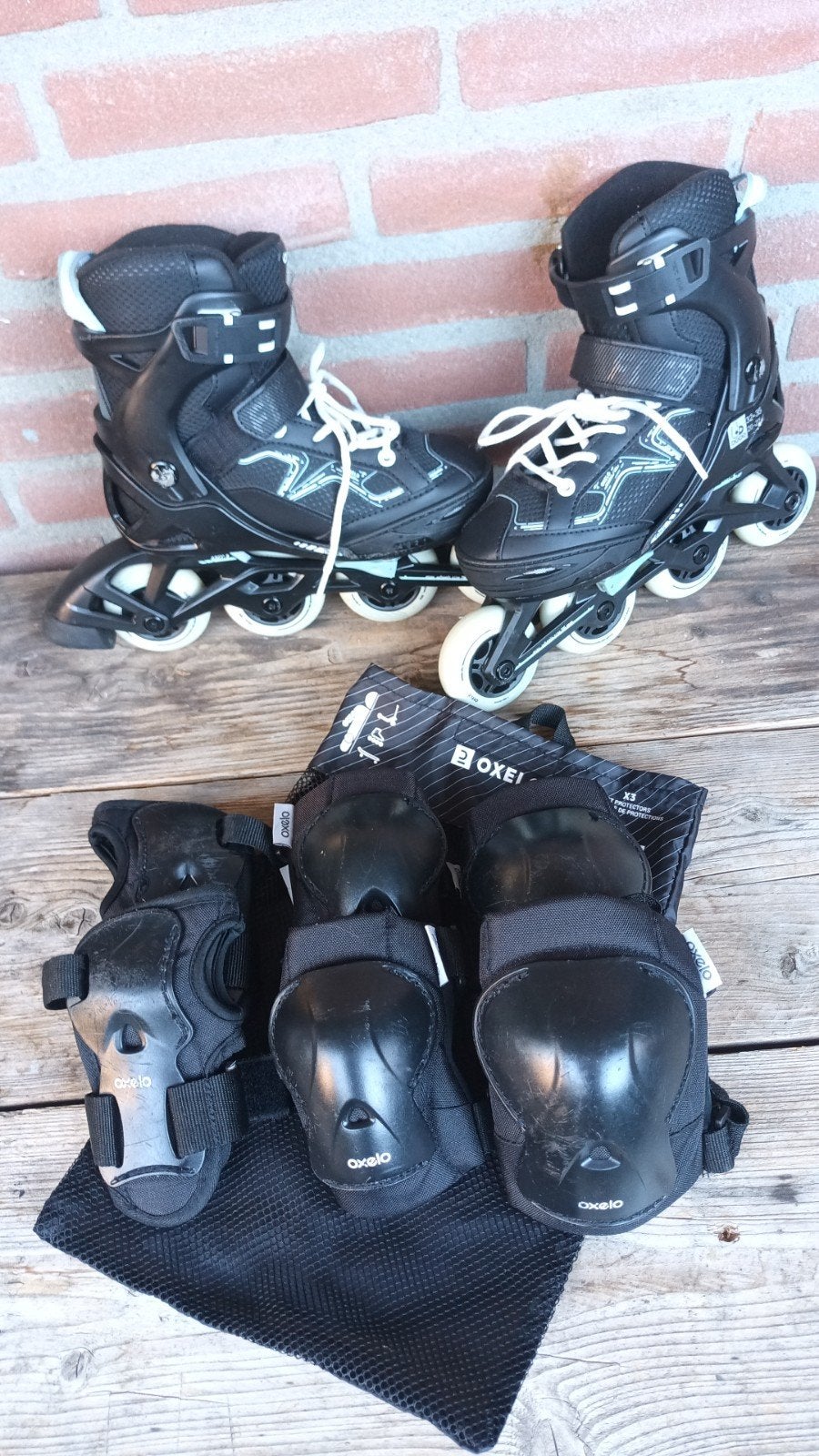 Skates kind mét bescherming, verstelbaar maat 32-35, Overige merken, Kinderen, Ophalen of Verzenden, Inline skates 4 wielen