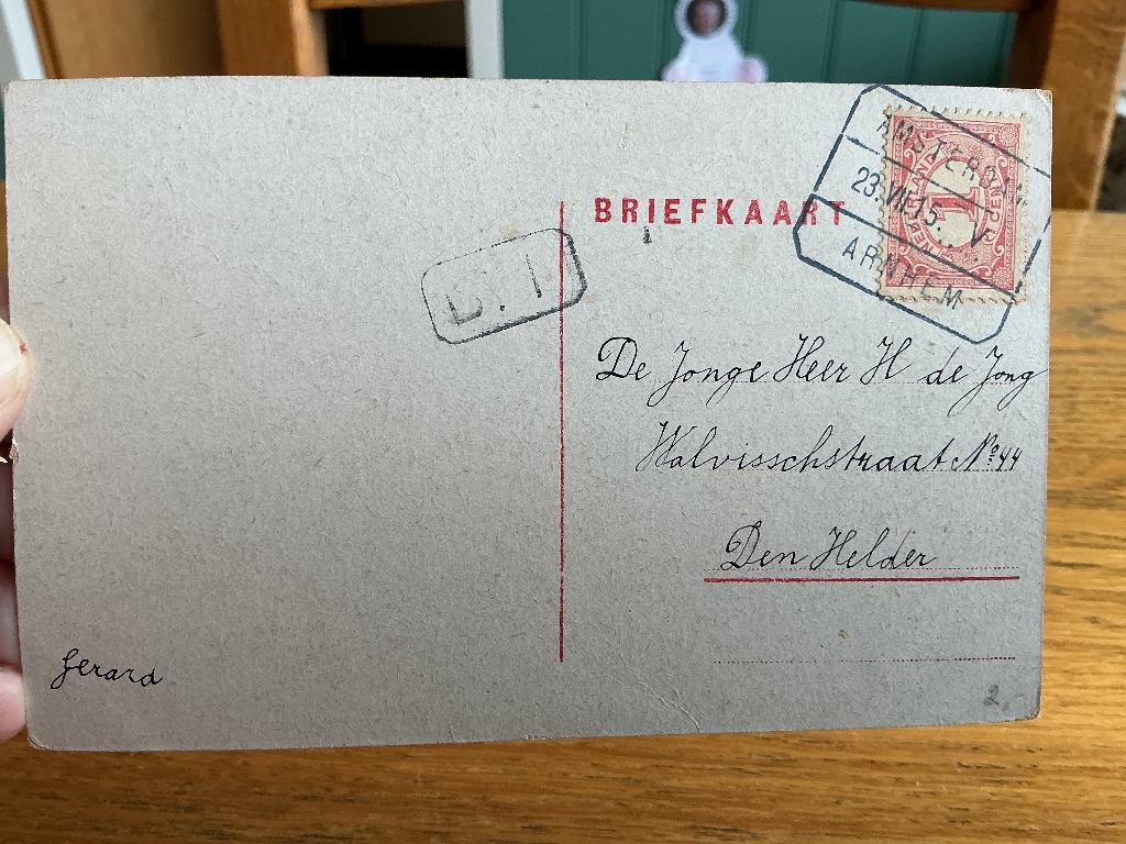 Briefkaart met treinblok stempel, Verzenden, Briefkaart