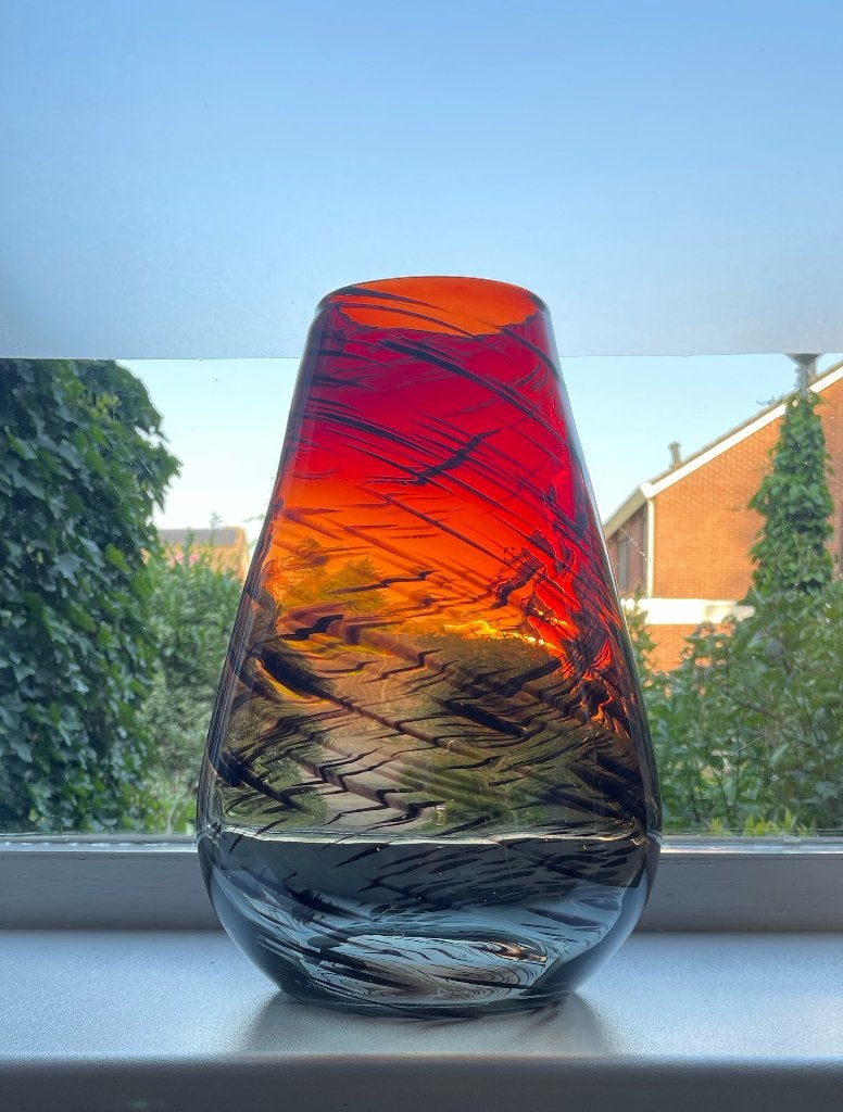 Een prachtige grote vintage Murano glazen vaas      (REK 3), Ophalen of Verzenden