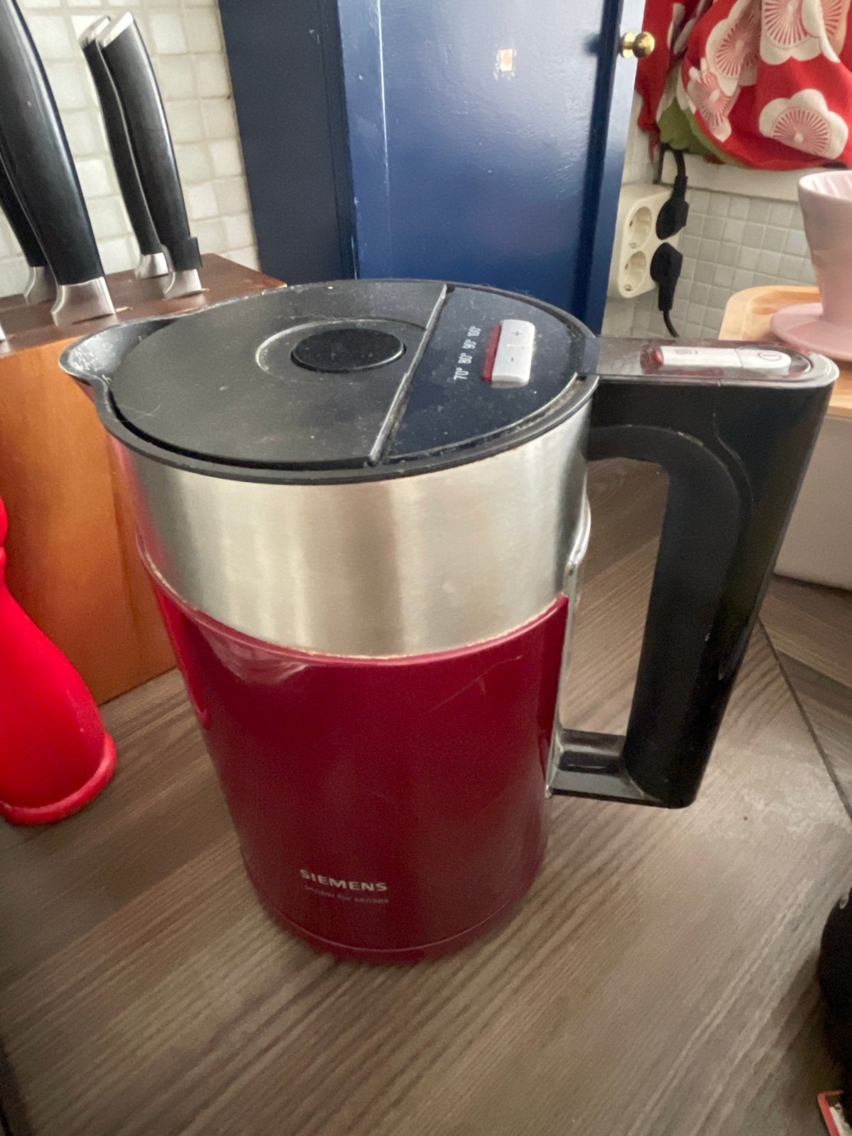 Siemens waterkoker met temperatuurinstelling, 1 tot 2 liter, Ophalen, Gebruikt, Rvs