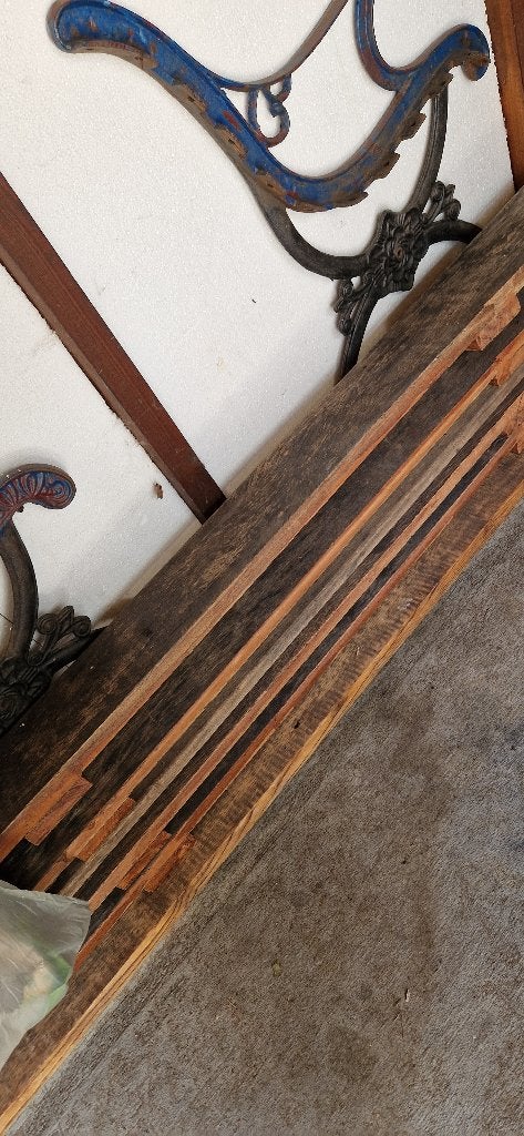 5 hardhouten oude planken, Doe-het-zelf en Verbouw, Hout en Planken, Ophalen, Gebruikt, 25 tot 50 mm, Plank