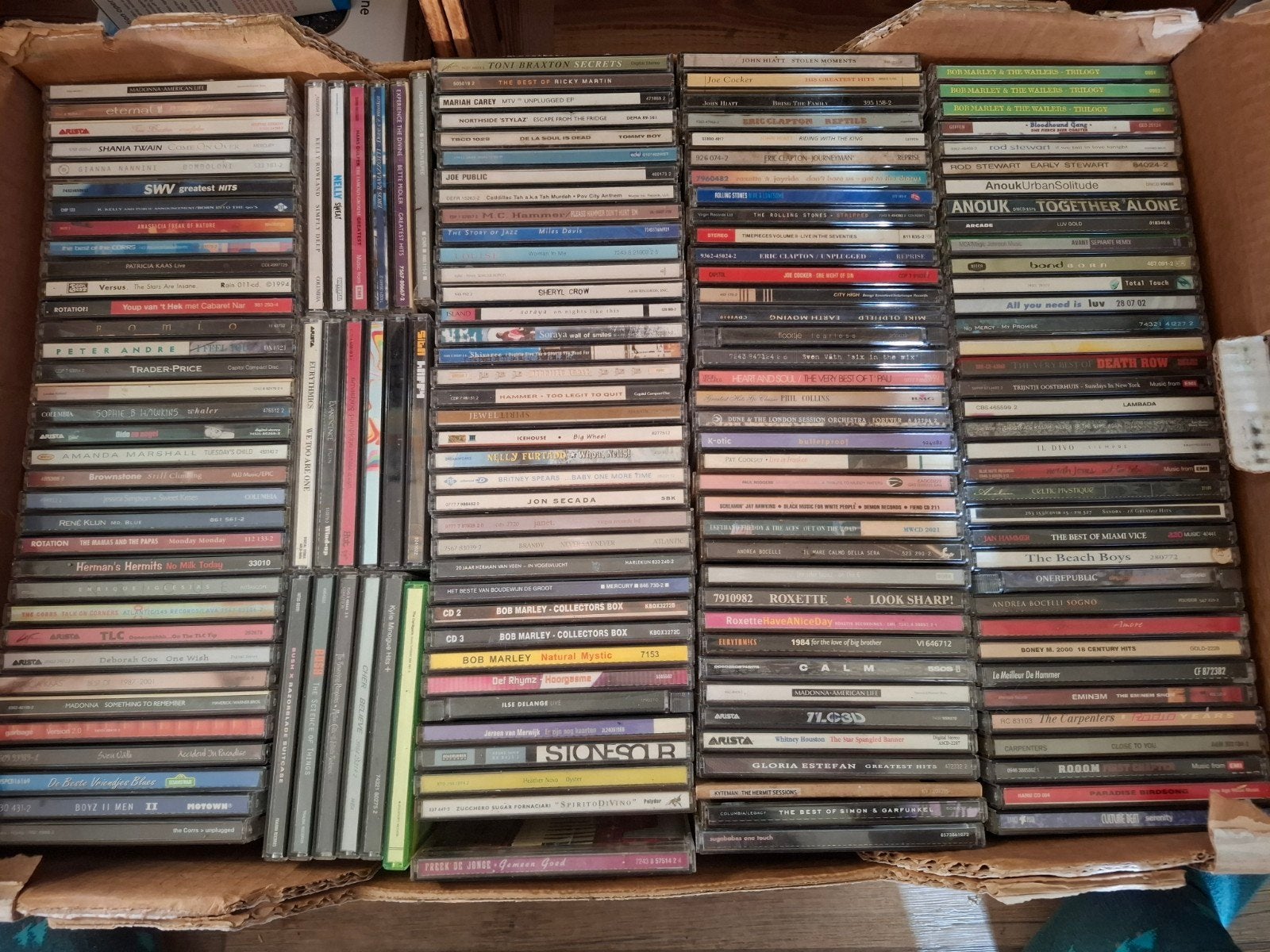 Krat vol 163 cd's pop, rock, reggae artiesten, Ophalen, Gebruikt, Pop