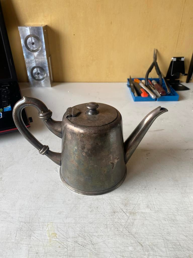 Zwaar verzilverde koffiekan B.Bhormann, Ophalen, Zilver