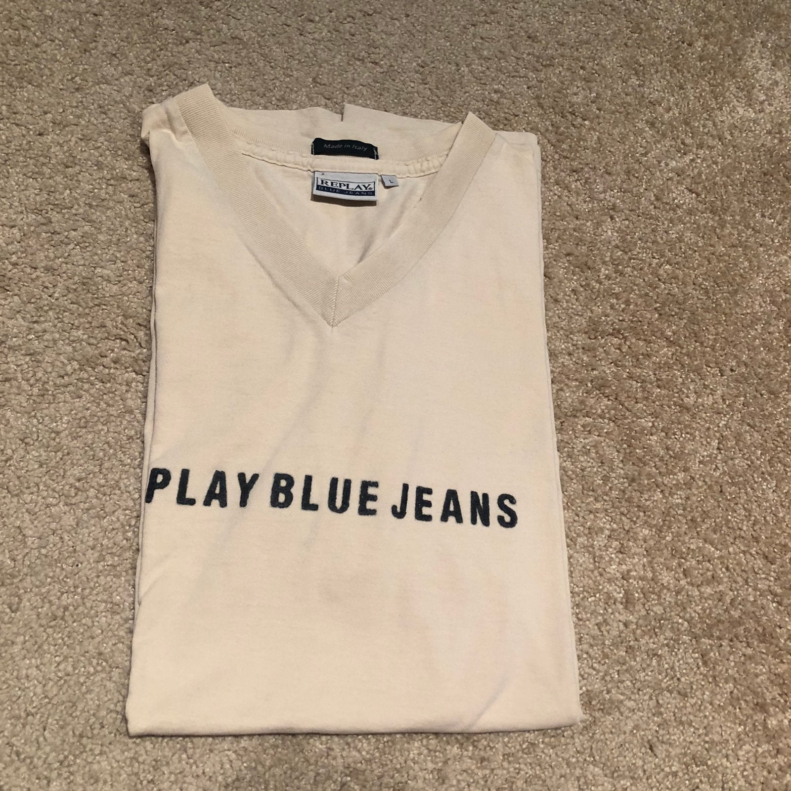 Replay T-shirt (maat L), Ophalen of Verzenden, Zo goed als nieuw, Maat 52/54 (L), Beige