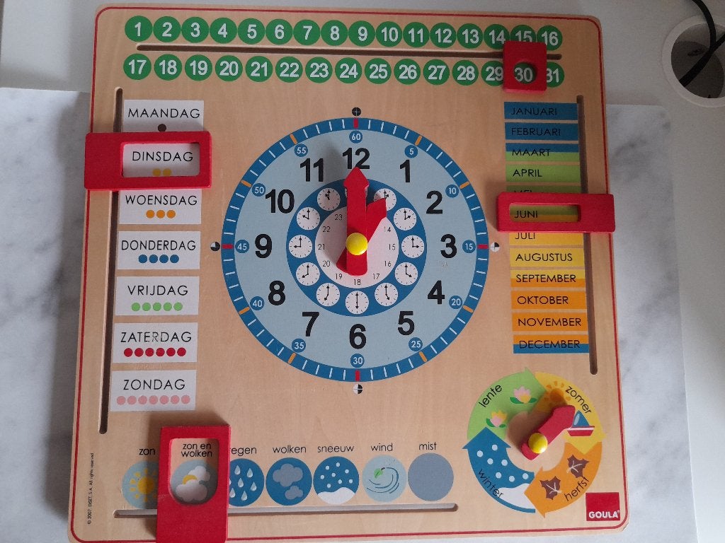 Houten speelgoedklok voor kinderen, Ophalen of Verzenden, Zo goed als nieuw
