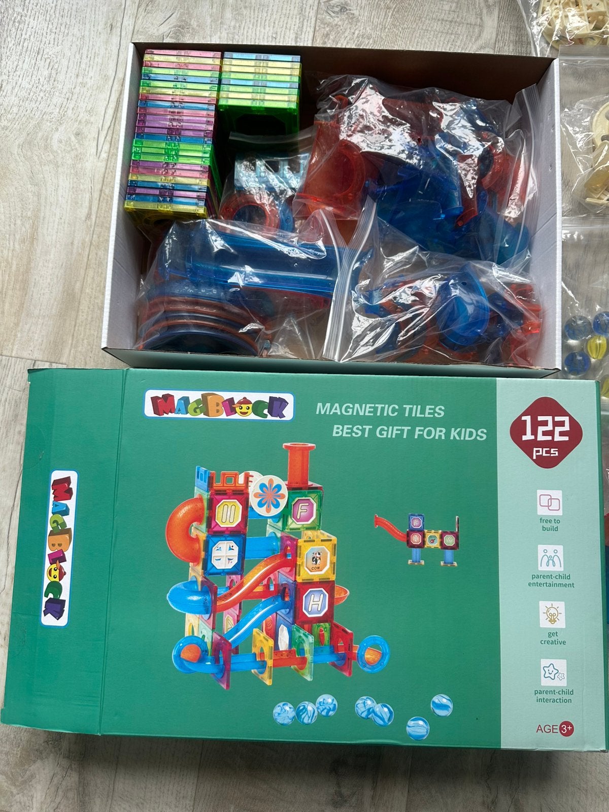 1x gebruikte Magblock, stem, Magnetische tegel, 122 pcs, Ophalen of Verzenden, Zo goed als nieuw