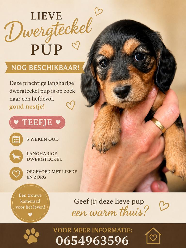 Langharige kleine dwerg teckel, Kaninchen, Parvo, 8 tot 15 weken, Teef