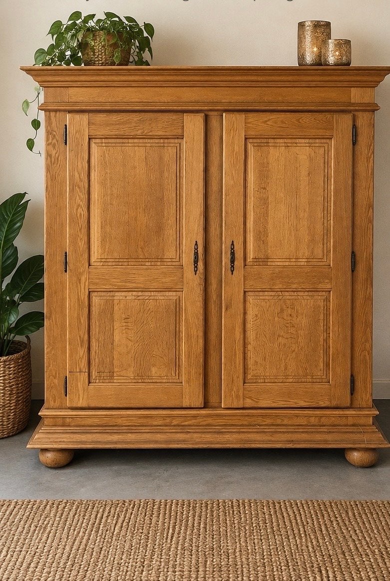 Massief eikenhouten kast - 1.80m hoog, Ophalen