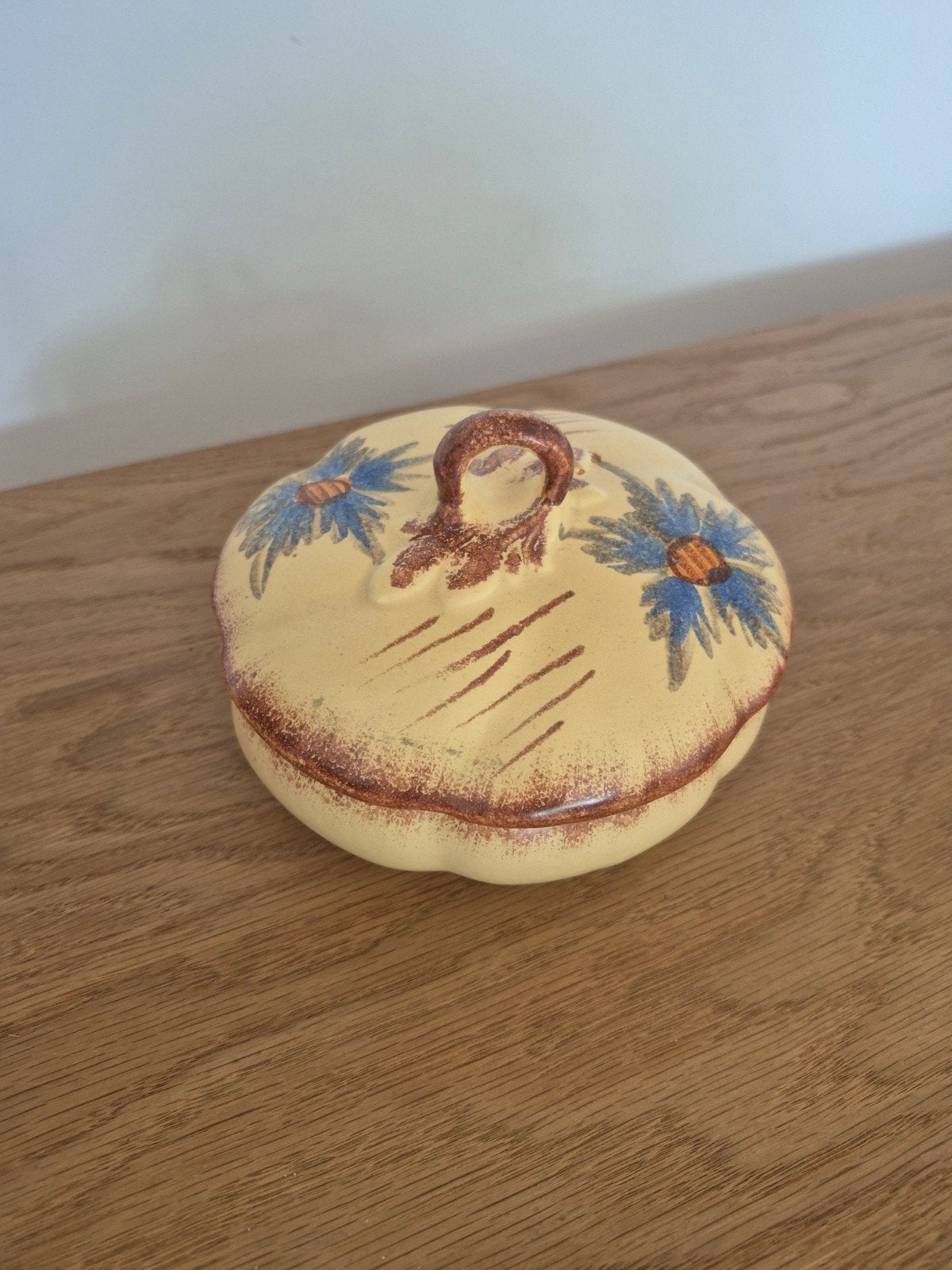 Vintage Aardewerk Bakje met Bloemenpatroon, Ophalen of Verzenden