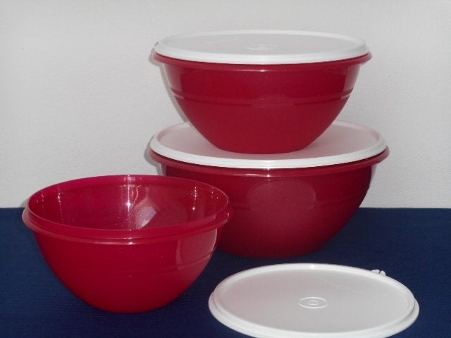 Tupperware Wonderkommen Set Rood, Overige typen, Nieuw, Ophalen of Verzenden, Met deksel