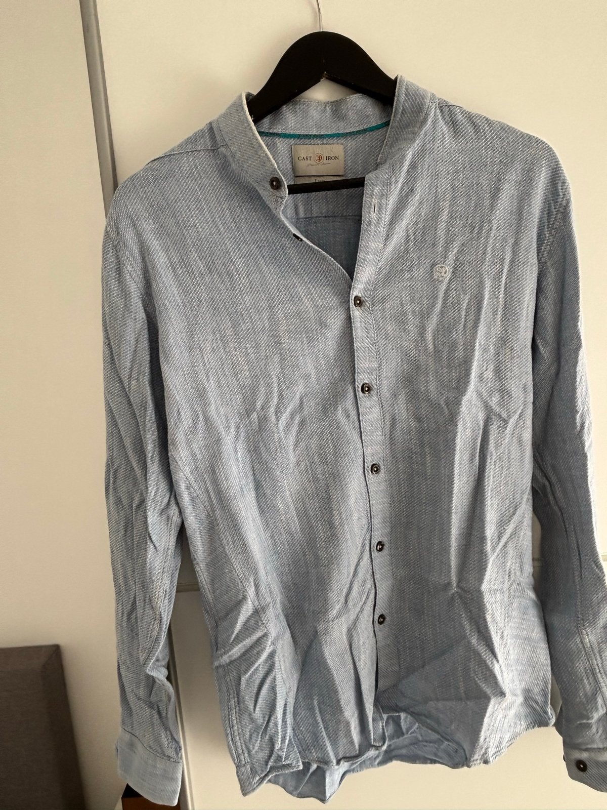 Cast Iron overhemd maat M, Ophalen of Verzenden, Zo goed als nieuw, Blauw, Halswijdte 39/40 (M)