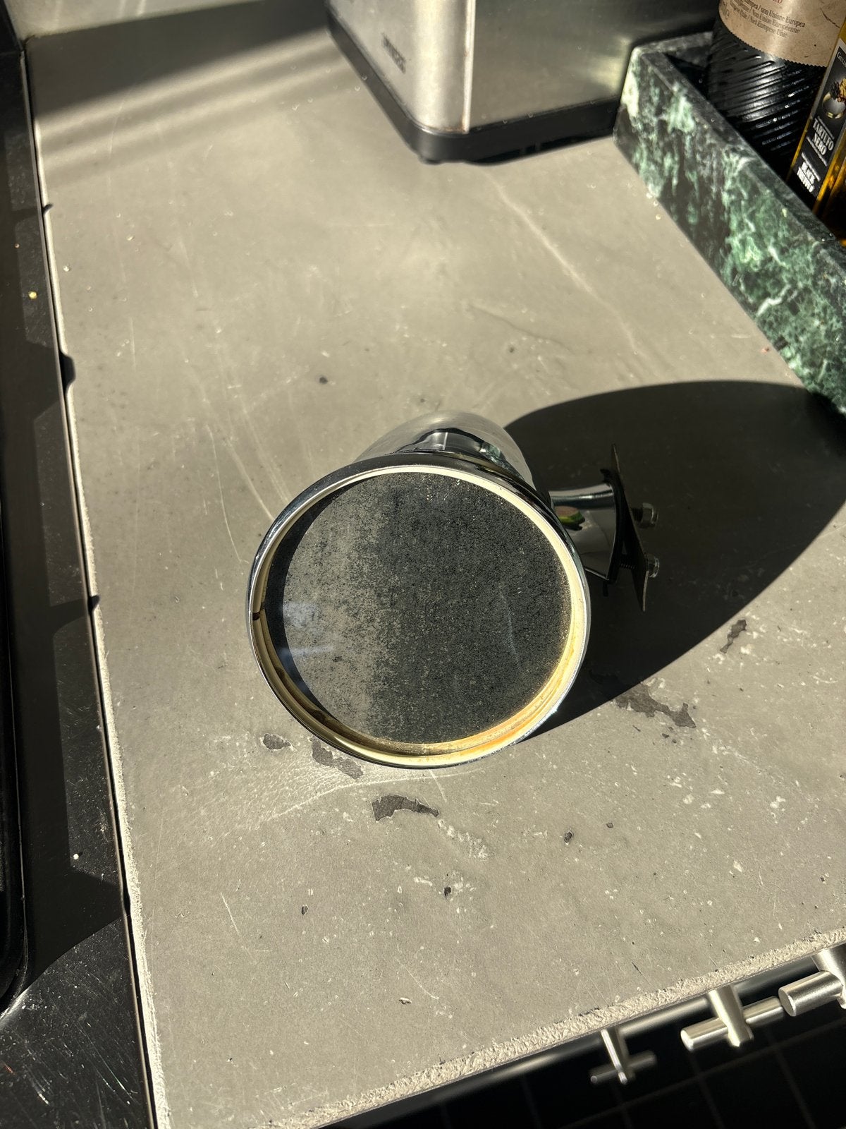 Bullet Spiegel Oldtimer - Licht Verweerd Spiegelglas, Ophalen of Verzenden, Gebruikt, Oldtimer onderdelen