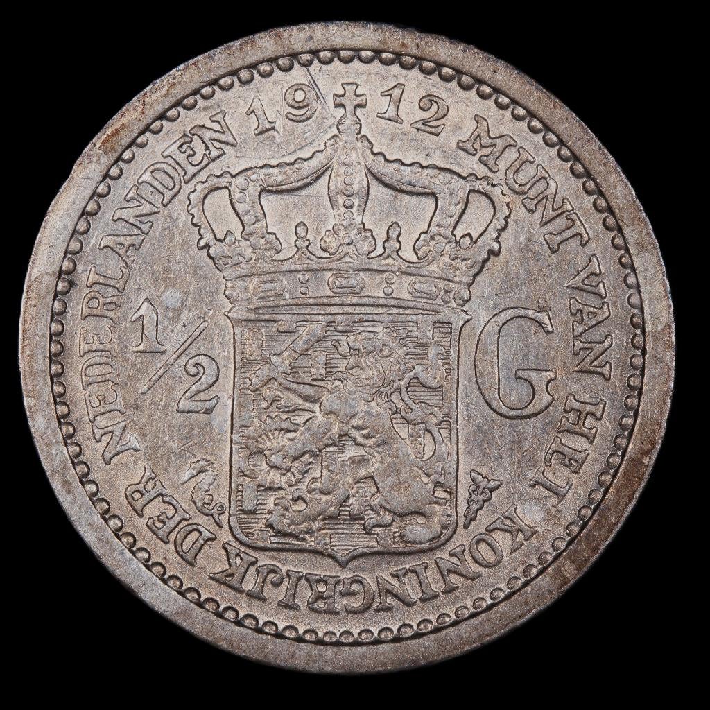 Halve gulden 1912. Zfr/ Pr., ½ gulden, Zilver, Ophalen of Verzenden, Koningin Wilhelmina