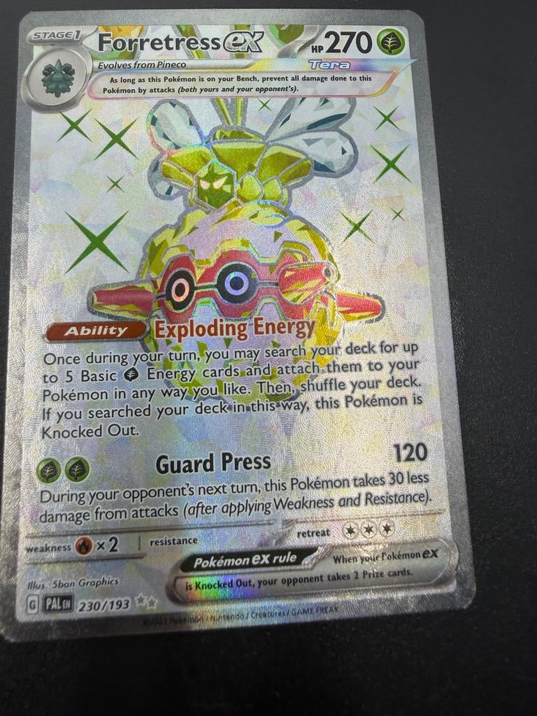 Forretress ex 270 HP Tera Pokémon kaart, Ophalen of Verzenden, Zo goed als nieuw, Losse kaart, Foil