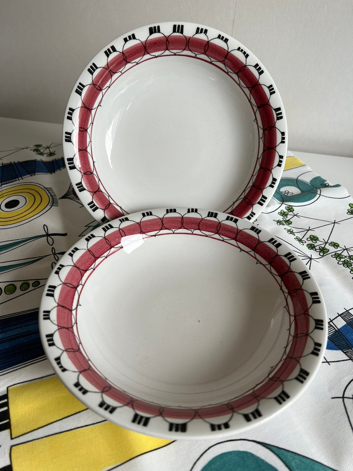 2 Vintage Rörstrand Picknick Diep Soepbord Rode Ui Westman, Ophalen of Verzenden