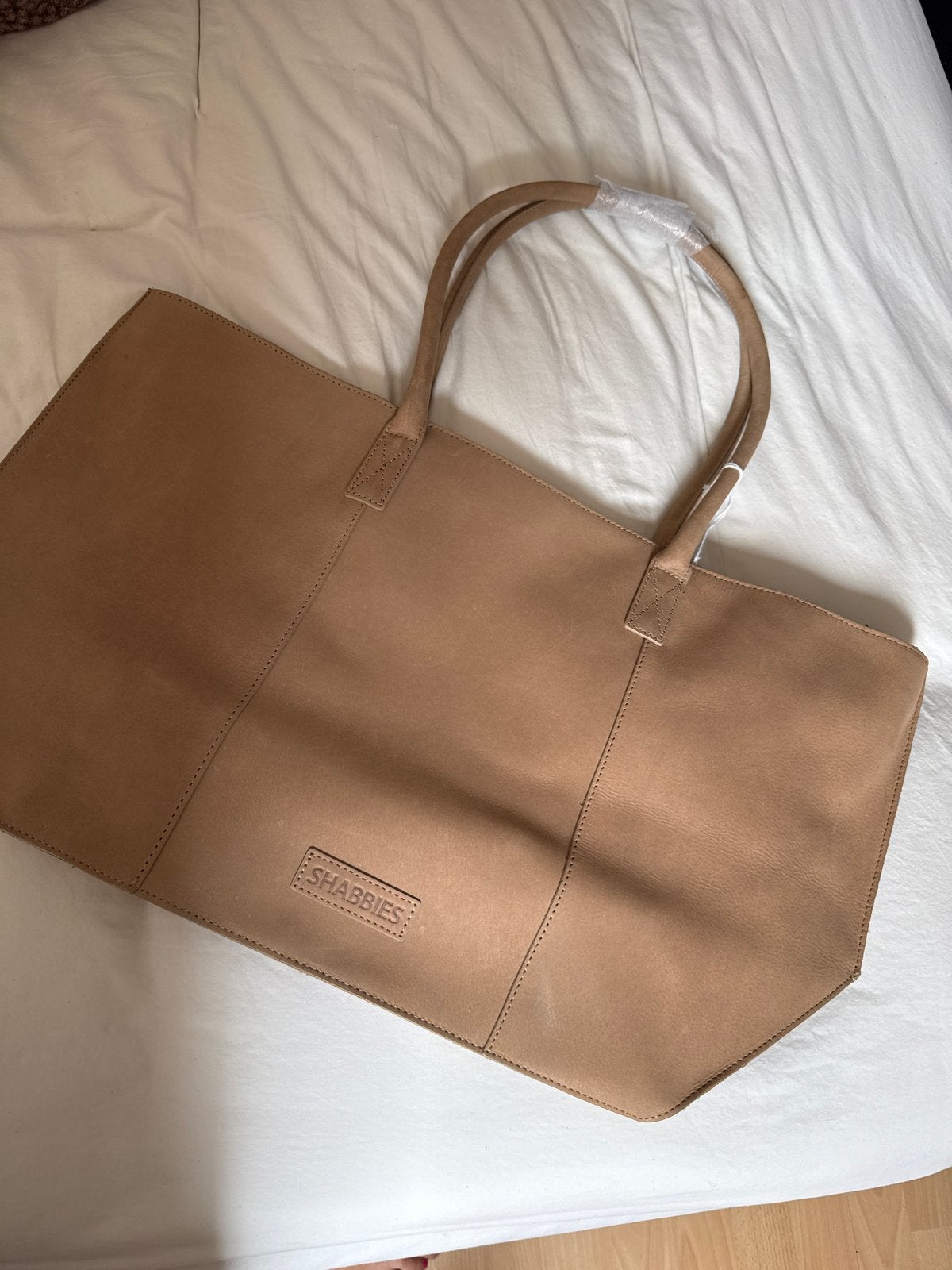 Shabbies Amsterdam Leren Shopper - Nieuw met kaartjes, Ophalen of Verzenden, Nieuw, Beige, Shopper