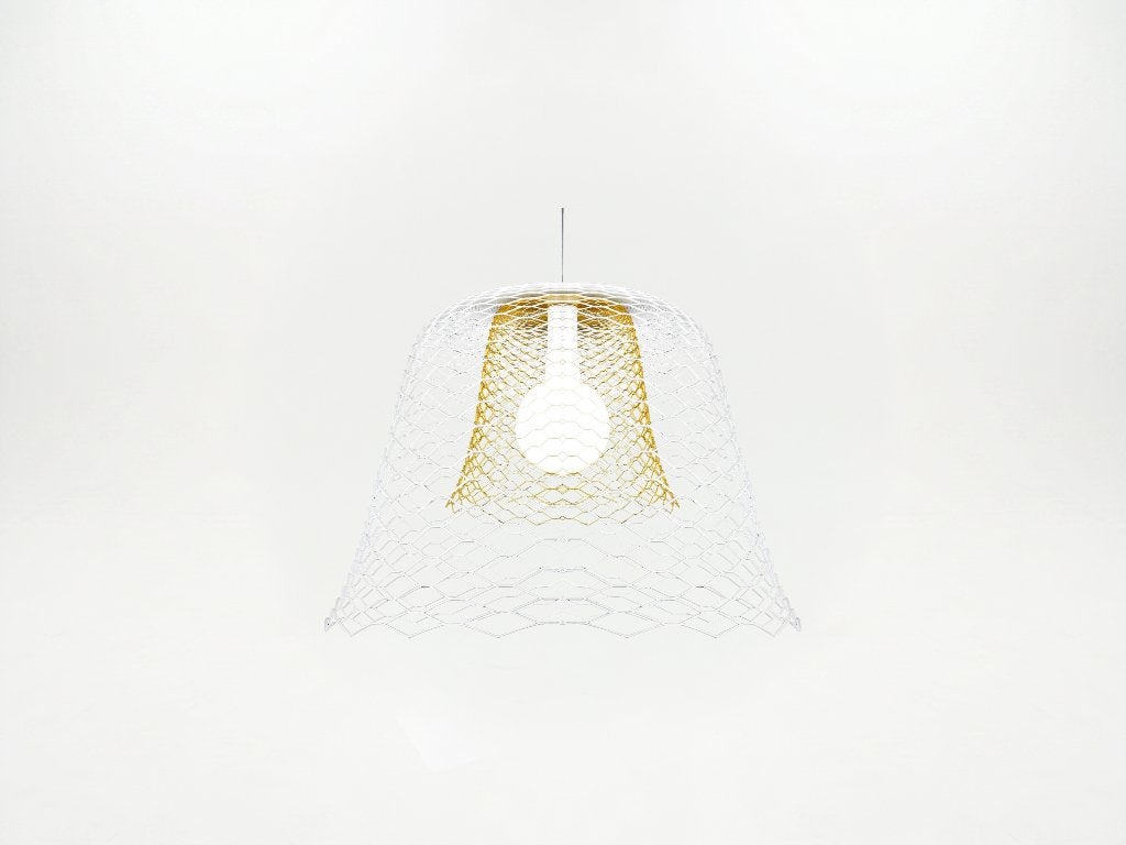 Gispen Slingerlamp goud wit bij TheReSales, Ophalen, Design, Zo goed als nieuw, Metaal