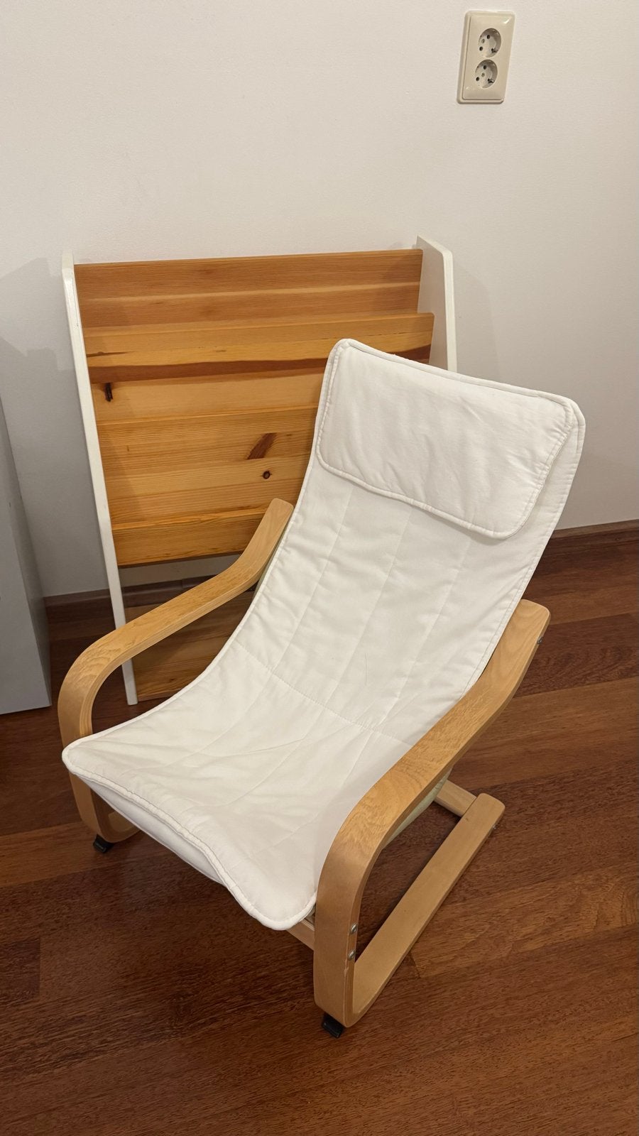 IKEA Poäng fauteuil met witte kussens (2 stuks), Ophalen, Gebruikt, Twee, Wit