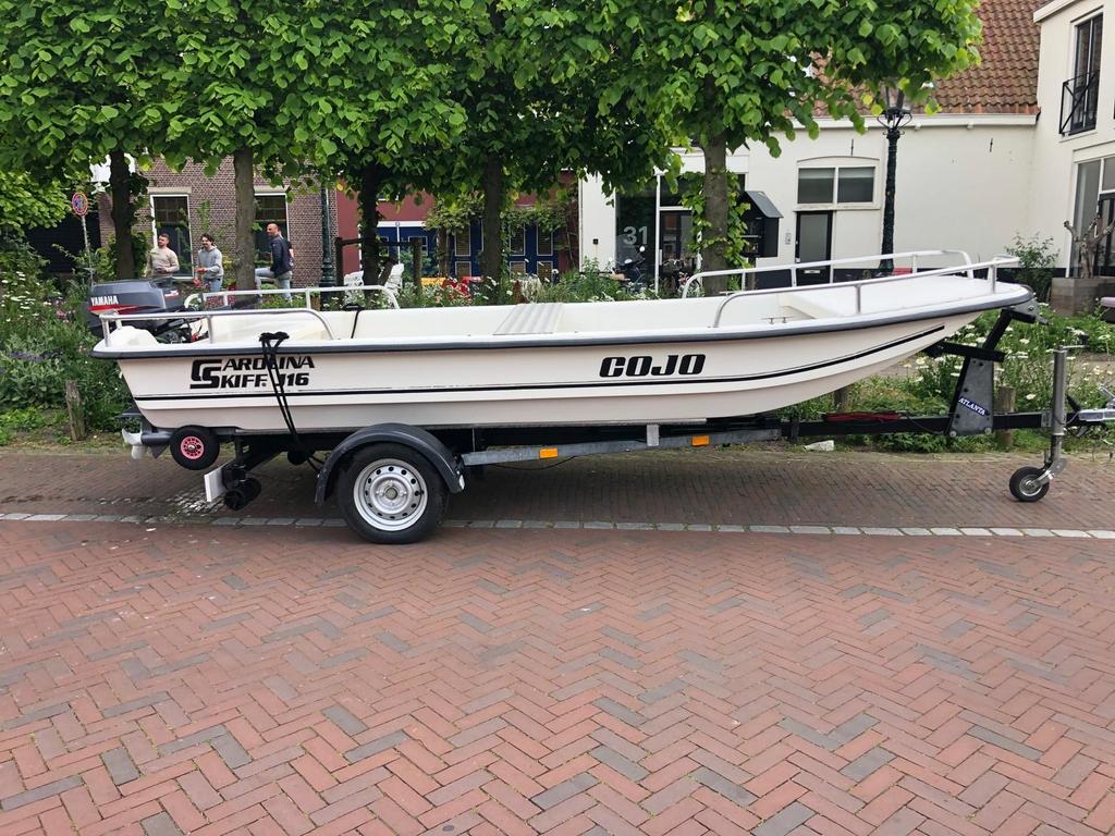 Carolina Skiff J16 met 25 pk Yamaha Autolube kortstaart, Watersport en Boten, Motorboten en Motorjachten, Overige merken, Gebruikt