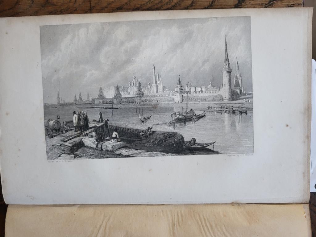 Staalgravure Kremlin Paleis Moskou 1838, Antiek en Kunst, Ophalen of Verzenden