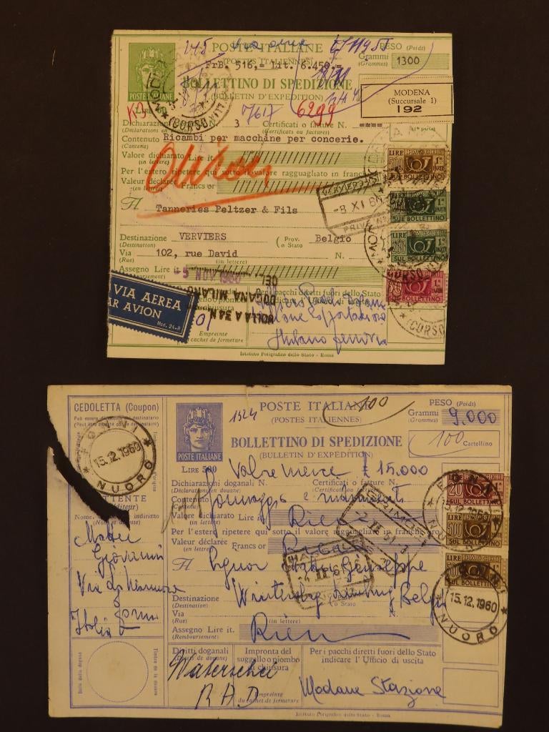 ITALIË - partijtje OUDE POSTPAKKETKAARTEN - (K45), Ophalen of Verzenden, Envelop