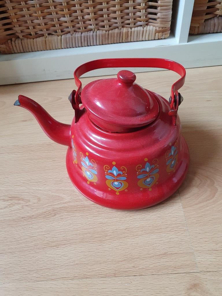 Theepot vintage emaille, Ophalen of Verzenden