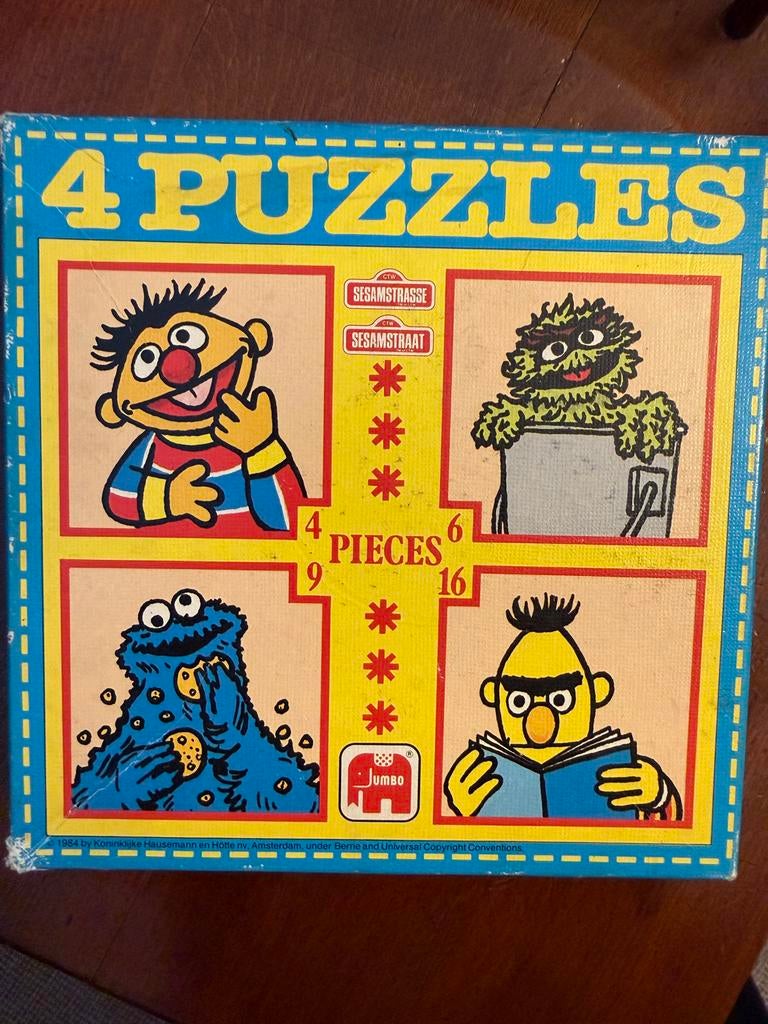 Vintage Sesamstraat Puzzels - Jumbo, Ophalen of Verzenden, Meer dan 50 stukjes, Gebruikt, 2 tot 4 jaar
