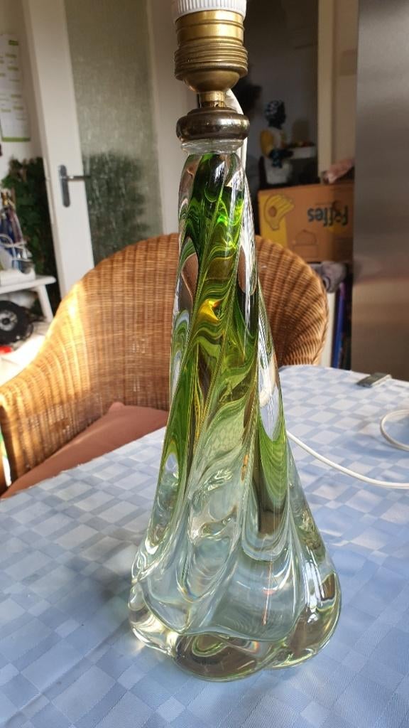 Kristallen Lampenvoet met de hand Gesigneerd  Val Saint Lamb, Ophalen, 50 Jaren, Minder dan 50 cm, Glas
