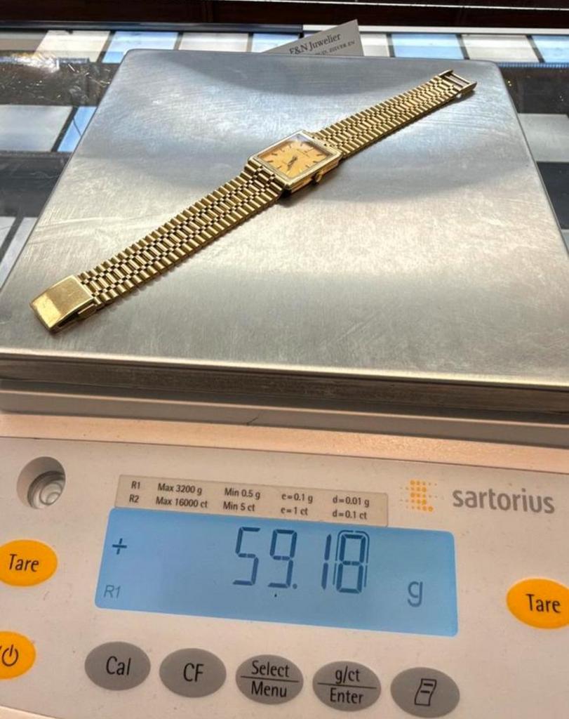 Prachtige 14k gouden massieve bernard piot horloge, Ophalen of Verzenden, Goud, Polshorloge, Overige merken