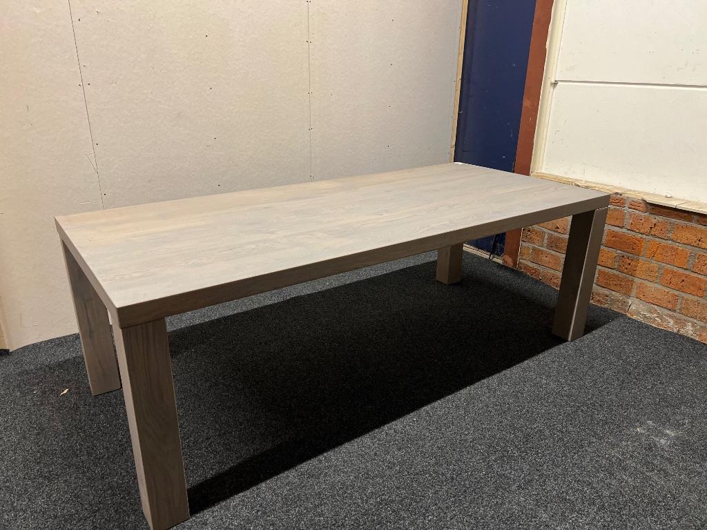 Opruiming! Massief eiken eetkamertafel | 220x100 cm, Huis en Inrichting, Tafels | Eettafels, Zo goed als nieuw, 50 tot 100 cm