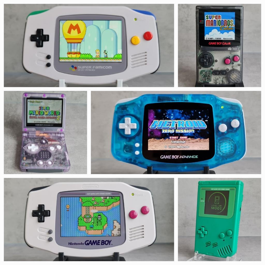 Custom Nintendo Gameboy DMG, Color, advance & SP, Spelcomputers en Games, Ophalen of Verzenden, Refurbished, Game Boy Advance