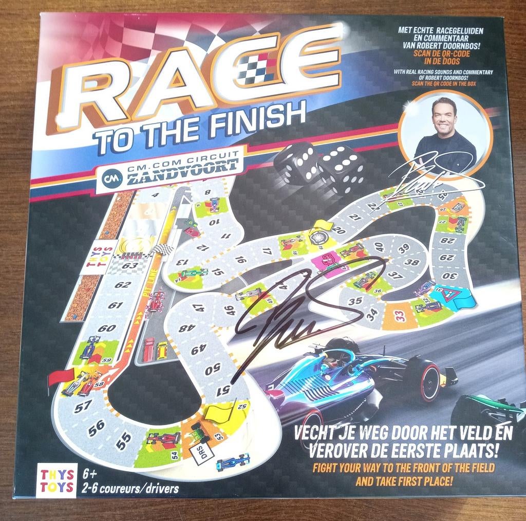 Race to the Finish Bordspel-Zandvoort Editie met handtekenin, Verzamelen, Automerken, Motoren en Formule 1, Nieuw, Formule 1, Ophalen