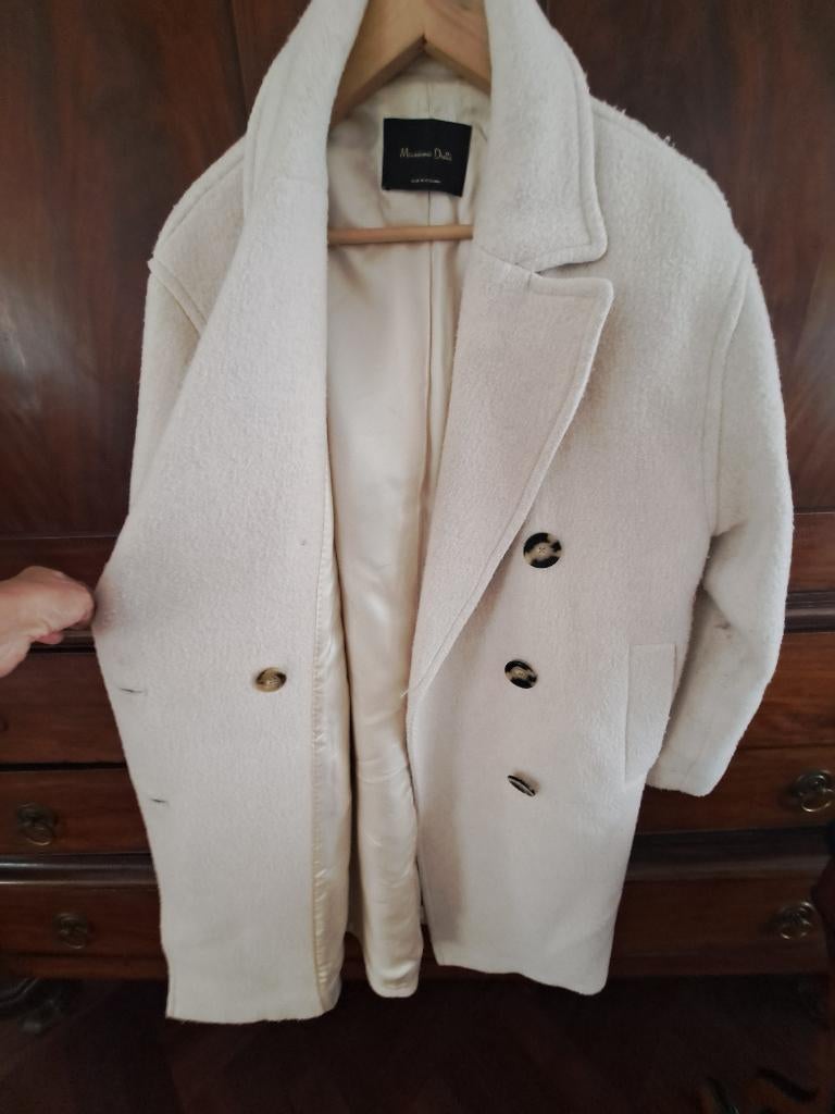 Massimo Dutti schitterende wollen jas . creme /s/als nieuw, Overige kleuren, Massimo Dutti, Ophalen of Verzenden, Zo goed als nieuw