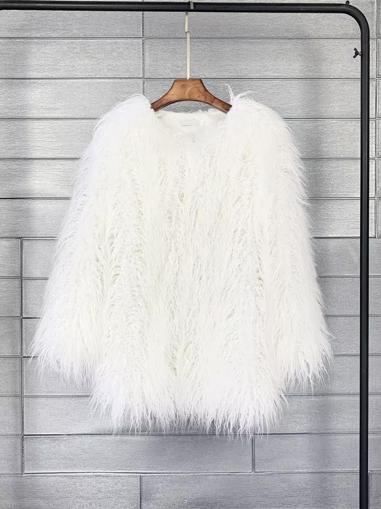 Witte dames bontjas in diverse maten, Kleding | Dames, Jassen | Winter, Verzenden, Nieuw, Maat 38/40 (M), Wit