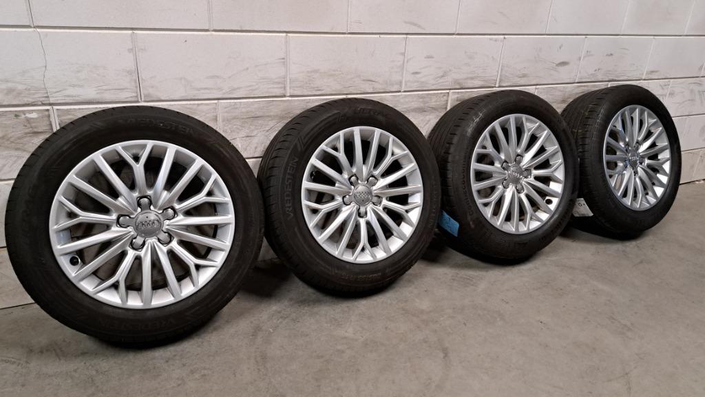 Lichtmetalen velgen Audi A3 A4 Golf Caddy Octavia 205/55/16, Gebruikt, 16 inch, Banden en Velgen, Personenwagen