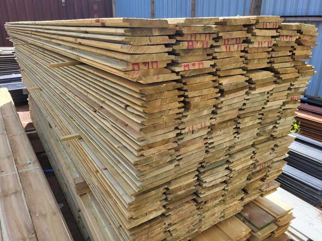 Rabat planken geïmpregneerd 19mm dik halfhout rabatdelen, Minder dan 25 mm, Nieuw, Plank, 300 cm of meer