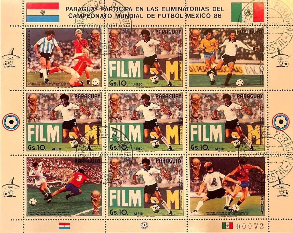 Paraguay !985 WK voetbal 1986, Verzenden, Gestempeld, Sport